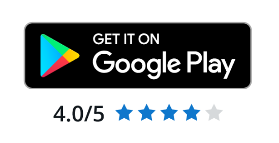 Google Play Store Badge with star rating 