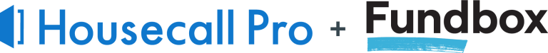 logo mashup of housecall pro and fundbox financing 