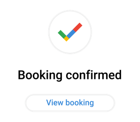 Booking confirmation screen 